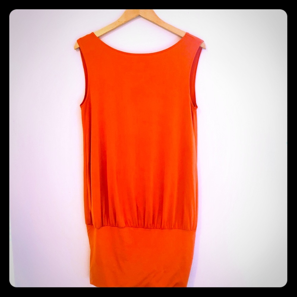 Orange summer dress with low back